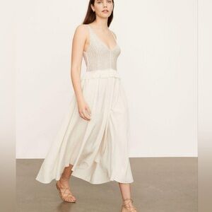 Vince V-Neck Crochet Mixed Media Dress Size XS